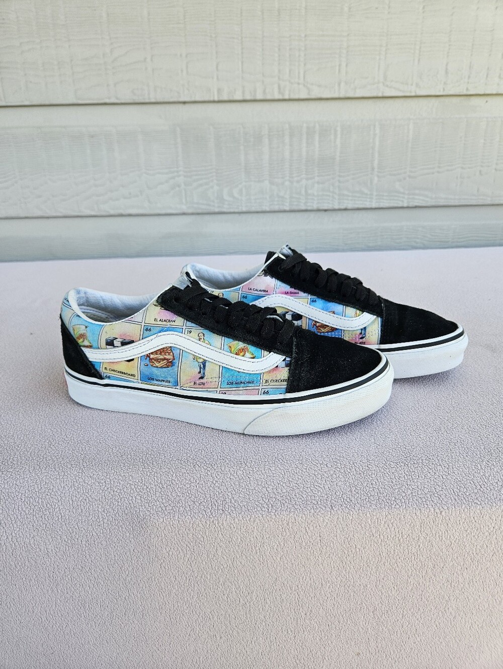 Vans Old Skool Los Mexican Sneakers Men SZ 6.5 Women SZ 8 Black Skate Shoes
